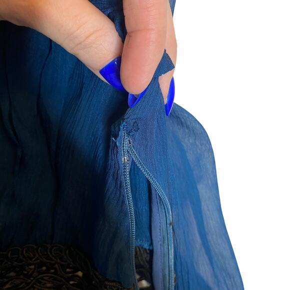 For Love and Lemons Celine Silk Blend Mini Dress in Midnight size XS - Picture 8 of 10